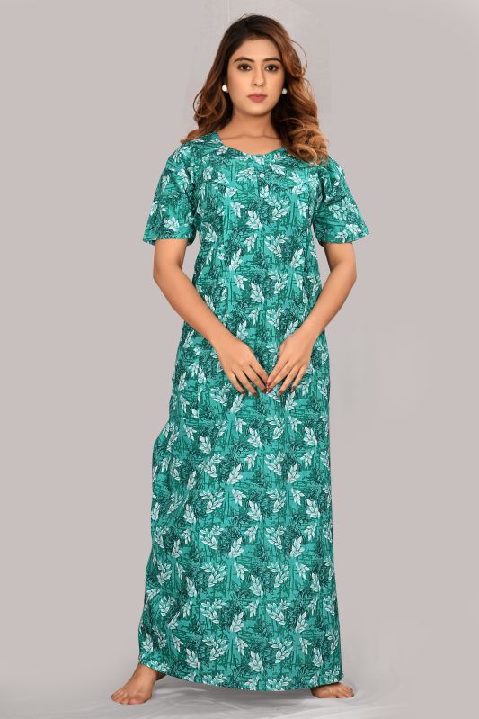 Printed cotton night gowns, Size : XXL