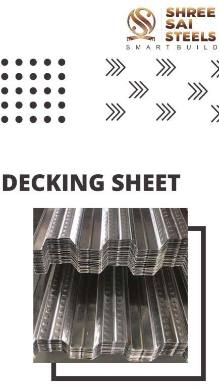 Non Polished Alloy Steel decking sheets, for Alu-zinc, Coated, Color Coated, Embossed, Film Coated, Galvanized