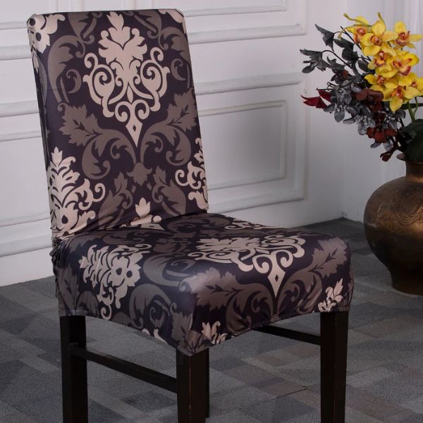 Black & Beige Ethnic - Magic Universal Chair Covers