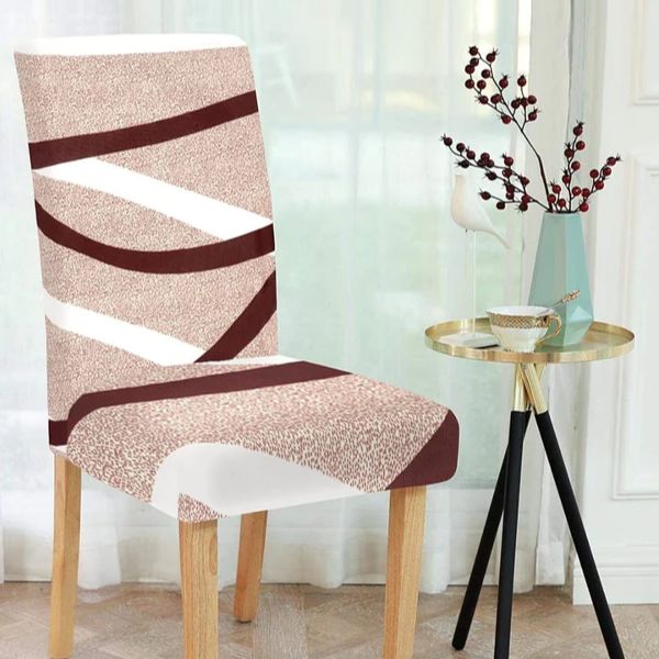 Brown & White Striped - Magic Universal Chair Cover