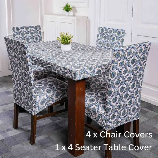 DivineTrendz Exclusive - Ocean Bliss Elastic Chair &amp;amp; Table Cover