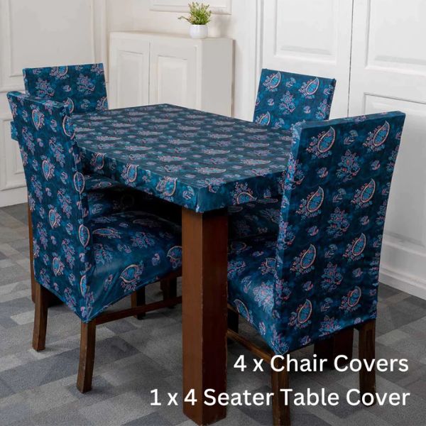 DivineTrendz Exclusive - Watercolour Paisley Elastic Chair &amp;amp; Table Covers