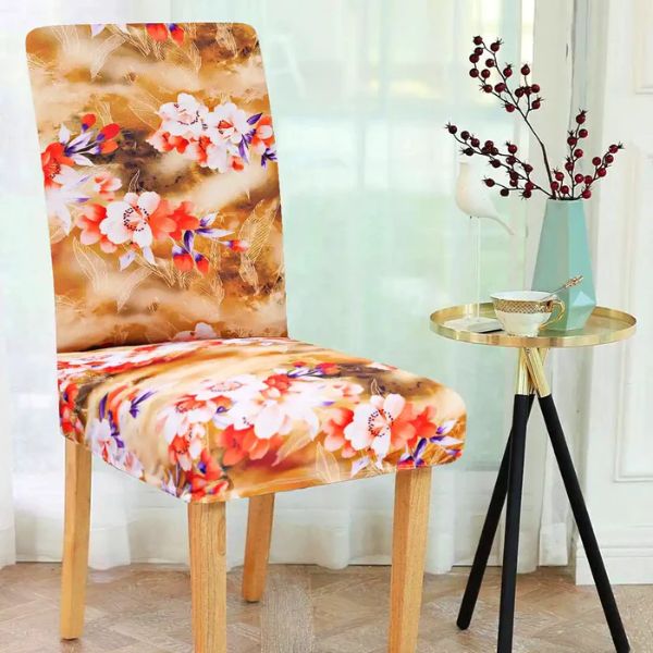 Orange Flower - Magic Universal Dining Chair Covers