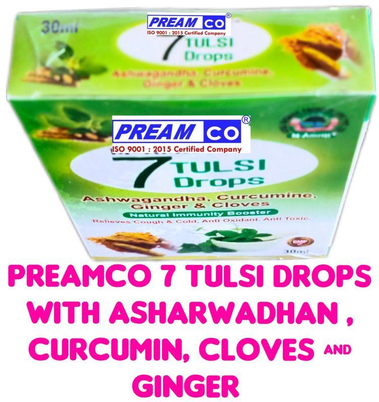 7 Tulsi Drops With Asharwadhan, Curcumin, Cloves And Ginger