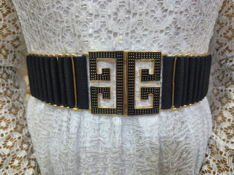 BLACK Metal Cotton Ladies Designer Belt, Technics : Machine Made, Attractive Pattern, Machine Made