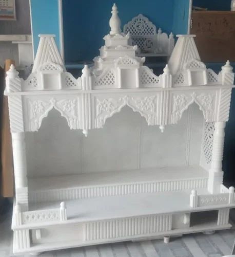 Makrana Polished Plain Ram Darbar Marble Temple, for Home, Hotel, Offices, Size : 5x2x5Feet(LxWxH)