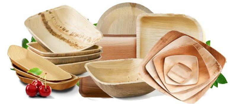 Brown Round Wood Plain Areca Leaf Products, for Serving Food, Feature : Fine Finish, Eco Friendly