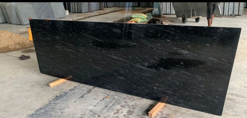 Big Slab Polished black granite, for Vases, Vanity Tops, Treads, Steps, Shape : Rectangular