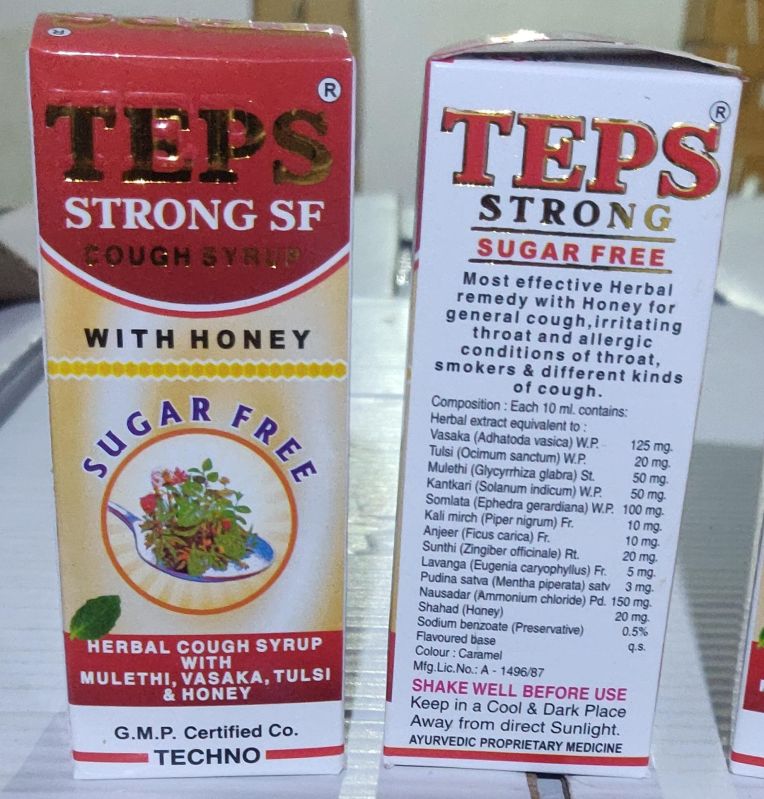 Teps Herbal Cough Syrup, Plastic Type : Plastic Bottles