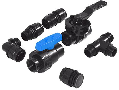 Black PP Threaded Push Fittings, Shape : Round