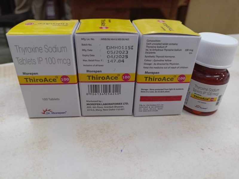 Thyroxine Sodium Tablets, Packaging Type : Blister