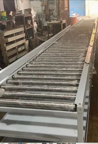 ELLAR Steel Gravity Roller Conveyor, for Industrial, Length : 10 ft to 100 ft
