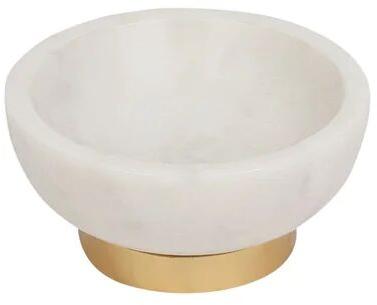 White Round Marble Bowl, for Home, Size : 6 inch