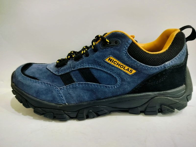 Nicholas Leather L-41 Blue Trekking Shoes, Lining Material : Textile