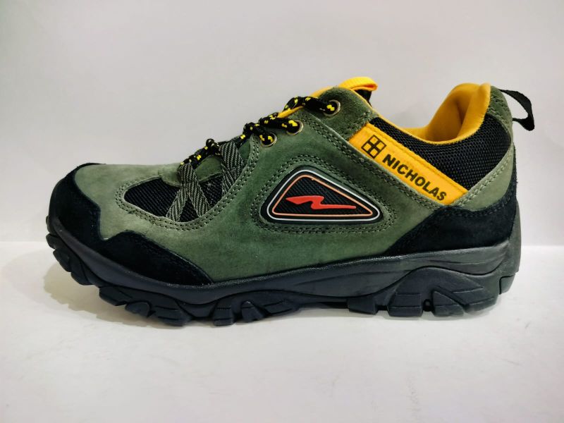 Nicholas Leather + Textile L-41 Green Trekking Shoes, Insole Material : Memory Foam