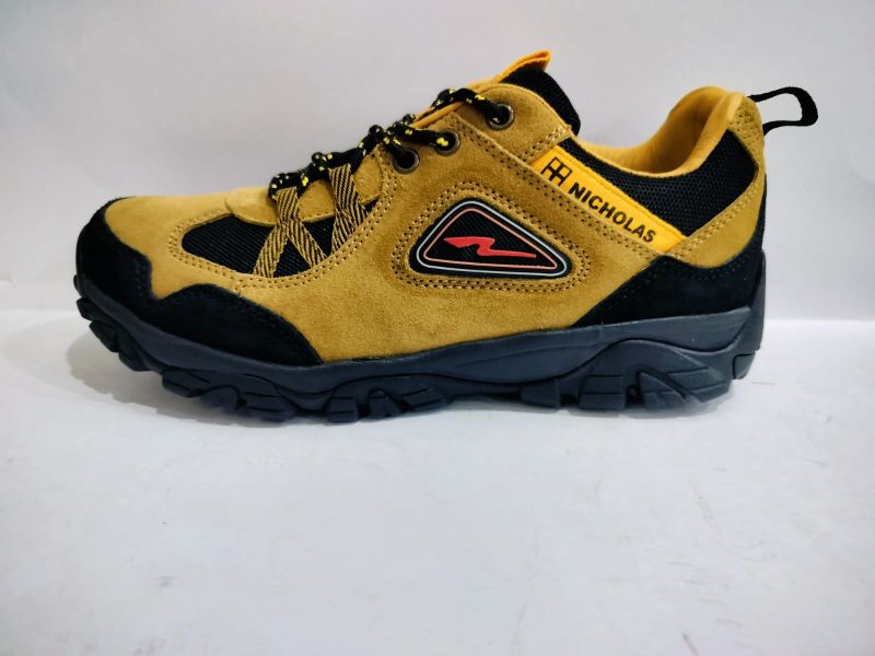 Nicholas Leather + Textile L-41 Yellow Trekking Shoes, Insole Material : Memory Foam