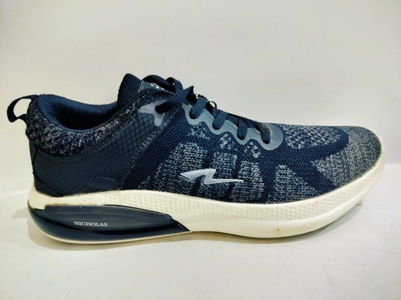 Nicholas Textile + PU Blue Profit Sport Shoes, Gender : Male