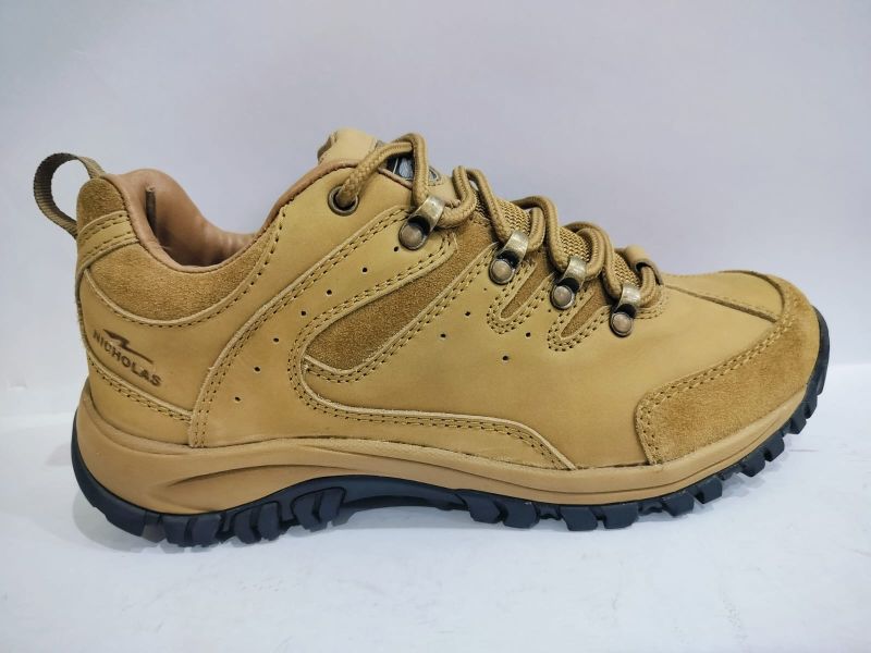 Nicholas Leather S-027 Yellow Trekking Shoes, Insole Material : Memory Foam