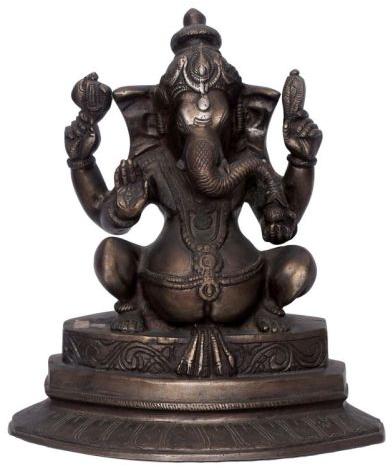 Polished Brass Ganesha Statue, for Interior Decor, Home, Religious Purpose, Packaging Type : Carton Box