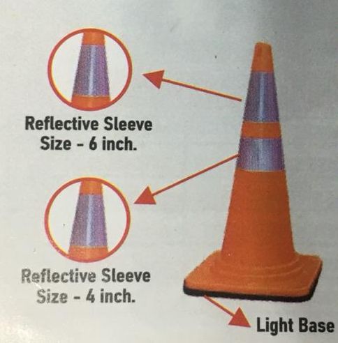 Red Conical Plastic Reflective Safety Cones