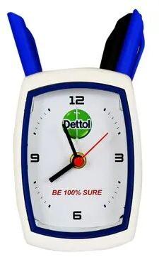 Plastic Promotional Table Clock, Color : White