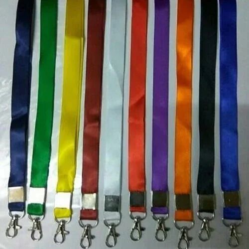 Printoexpert Multicolor Plain Satin Ribbon Lanyard, for Every where, Size : Customized