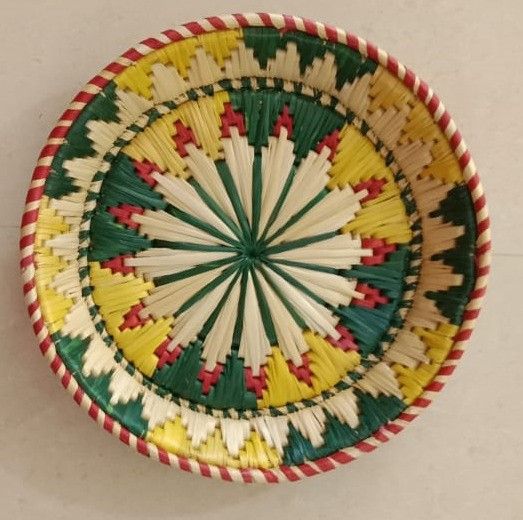 Handcrafted Multicolour Moonj Grass Tray