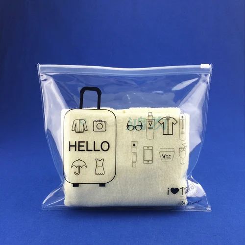 Transparent Plain PVC Sliding Zipper Bag, for Shopping, Packaging ...