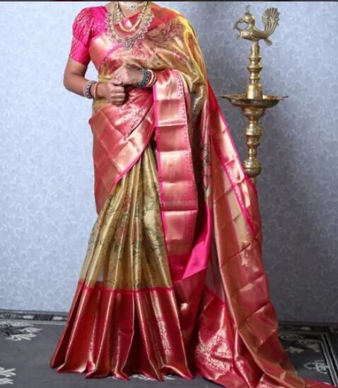 Pink Embroidered Tussar Silk Sarees, Occasion : Festive Wear