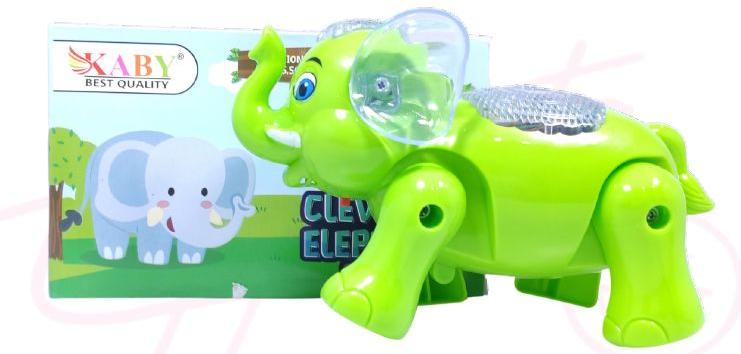 Happiesta Green Plastic Clever Elephant Toy, for Gifting, Kids Playing