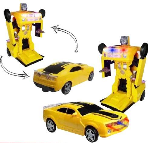 Yellow Battery Plastic Robot Car Toy, for Kids Playing