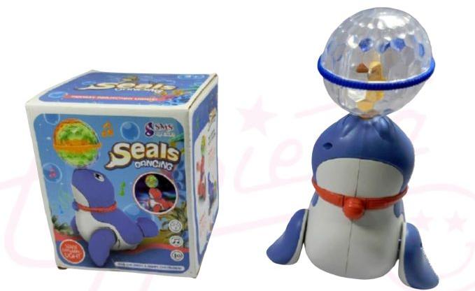 Blue Happiesta Plastic Seal Dancing Toy, for Kids Playing