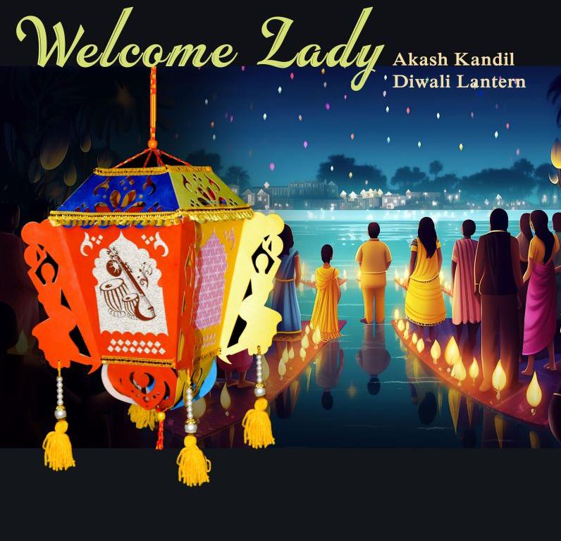 Gandh Creation welcome lady kandil lantern, Packaging Type : paper bag