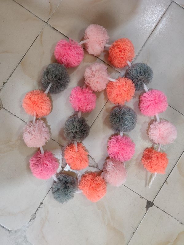 Pink Pom - Pom Garlands, for Decoration, Style : Dried
