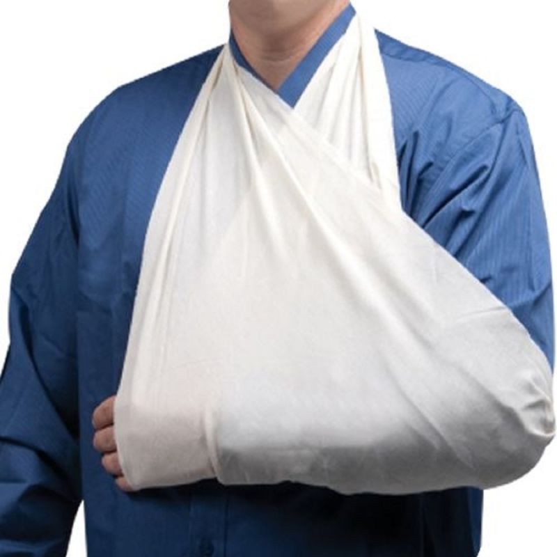 White Cotton Triangular Bandage, for Clinical, Hospital, Personal, Size : 96CM X 96CM X 135CM