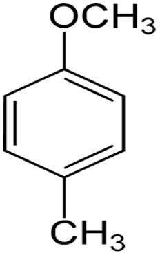 APHA 50 maximum Para Cresyl Methyl Ether ,, for Clear, colourless liquid, Purity : 99%