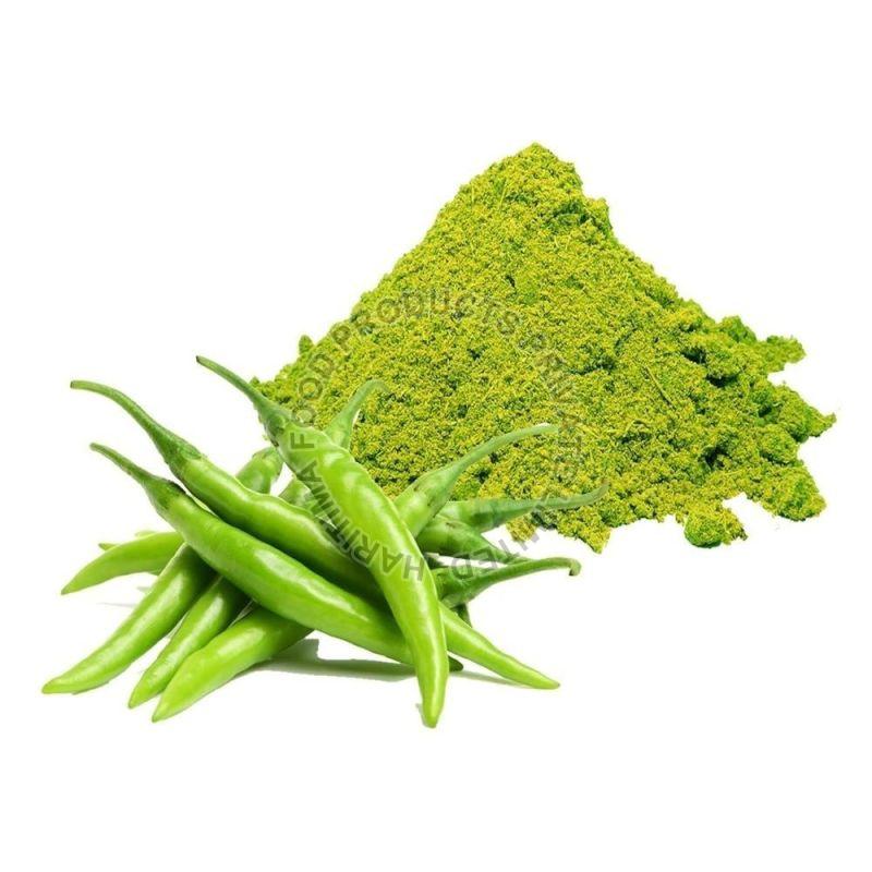 Raw Common Green Chilli Powder, for Cooking, Spices, Food Medicine, Shelf Life : 6 Month