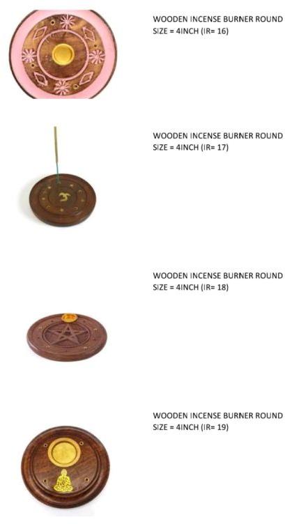 Black Polished Wooden round incense holder, Length : 15-30mm