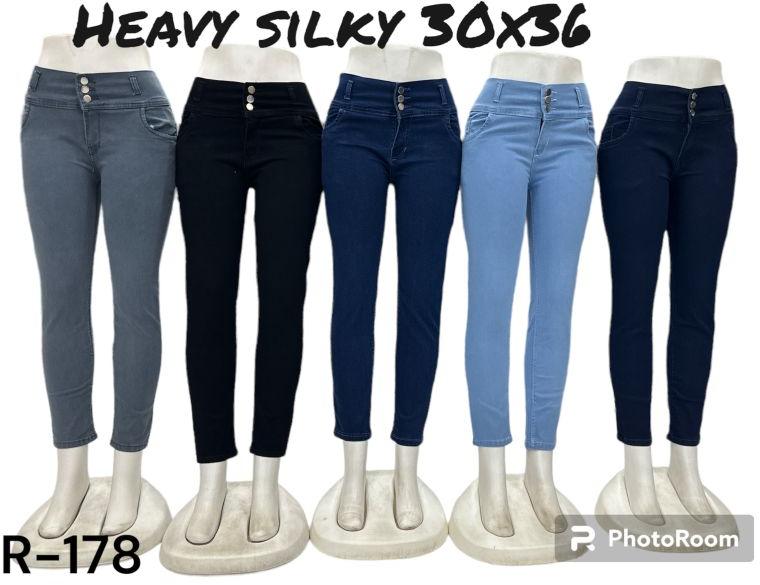 3 button heavy silky jeans 28x36, Size : All Sizes