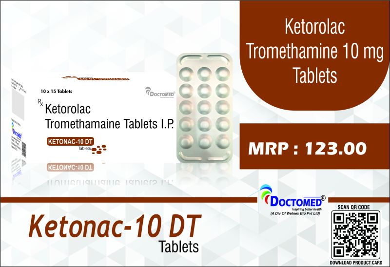 Ketorolac tromethamine Tablets, for Pharmaceutical, Purity : 99%