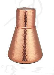 Round Copper Hammered Bedside Carafe Bottle, for Water Storage, Capacity : 1500 ML