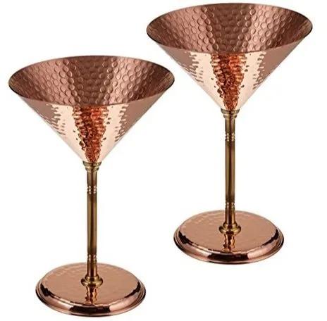 Round Plain Hammered Copper Martini Glass, for Drinking Use, Packaging Type : Paper Box