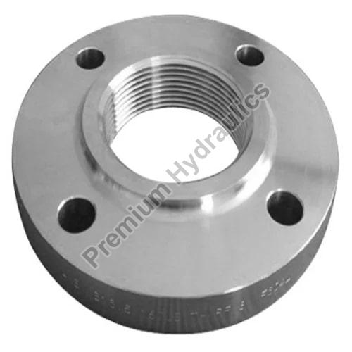 Round Polished Stainless Steel Threaded Flange, Color : Silver