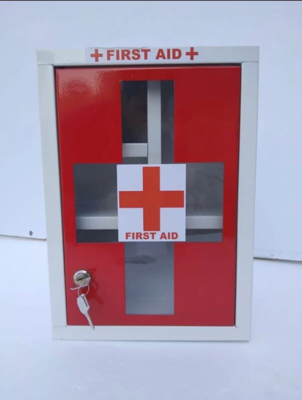 Red Plastic First Aid Box