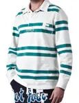 Long sleeve Polo Shirts, Color : White, Green
