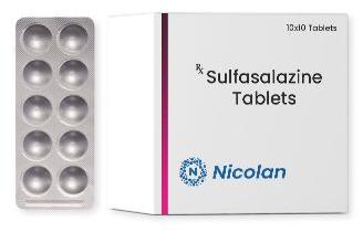  Sulfasalazine Tablets, for Clinical, Hospital, Personal, Packaging Type : Alu Alu