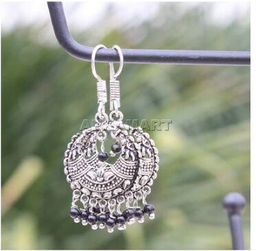 Material Black Bead Earrings