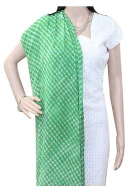 Chiffon Green Leheriya Dupatta