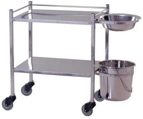Stainless Steel Surgical Dressing Trolley, Feature : Height Adjustable, Heat Resistant.