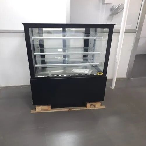 Metal Customized Display Counter, for Bakery, Color : Black